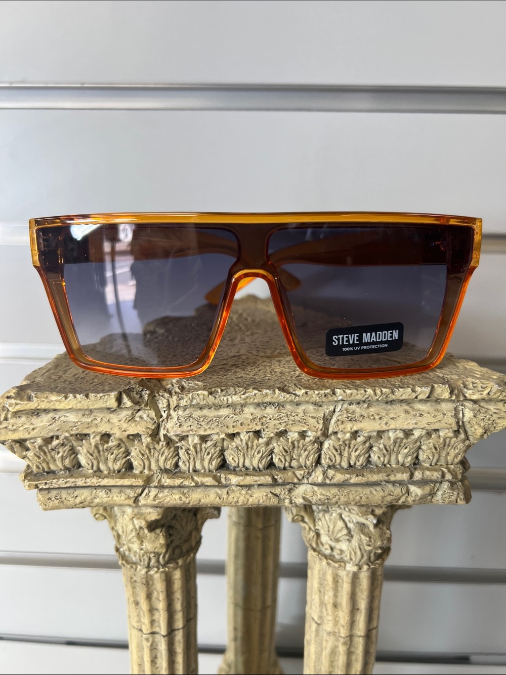 Steve Madden Orange Geometric Sunglasses
